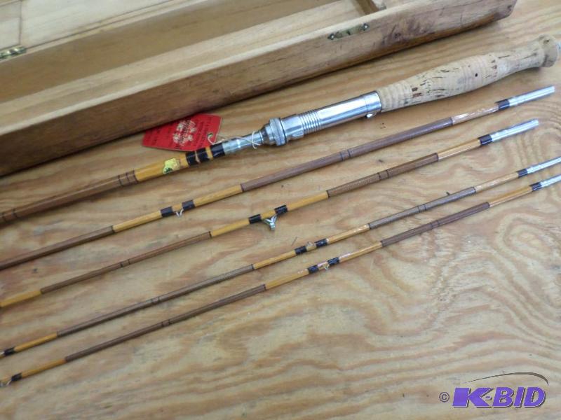 lot 17 image: Antique Fly Rod Set With Tackle & Unique ...