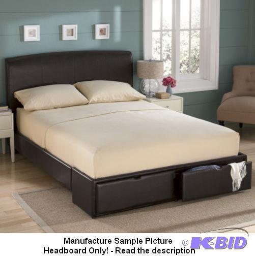 lot 104 image: Black Like Leather Storage Drawer Bed Full - ...