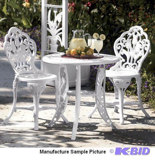 lot 134 image: Three Piece Tulip Bistro Set - Has all the ch...