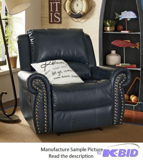 lot 142 image: Navy&nbspBlue Like Leather&nbspNailhead Rec...