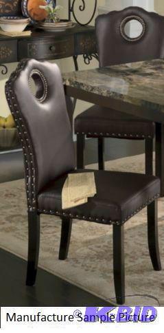 lot 177 image: Nailhead Side Chair - Brown Like Leather - 18...