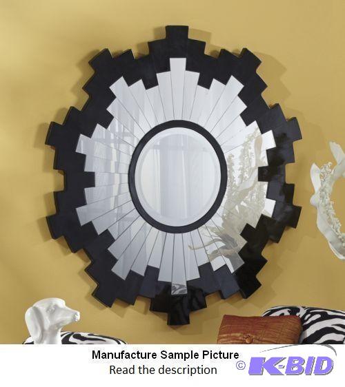 lot 18 image: Black Flare Mirror - Radiating panels of mirr...