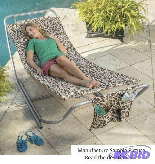 lot 24 image: Folding Hammock with Ivory and Brown Hammock ...