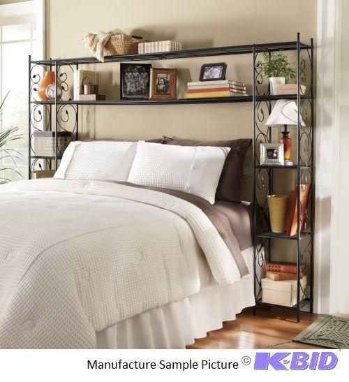 lot 25 image: Black Scrolled Storage Headboard Exclusive -&...