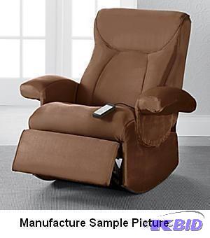 lot 77 image: Medium Brown Microfiber Rocker Recliner Massa...