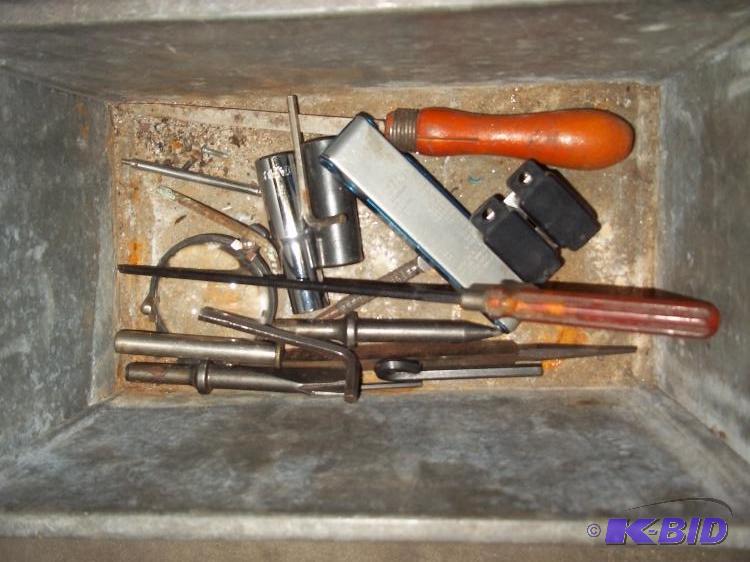 Box of assorted tools, tip cleaner, file, scr...