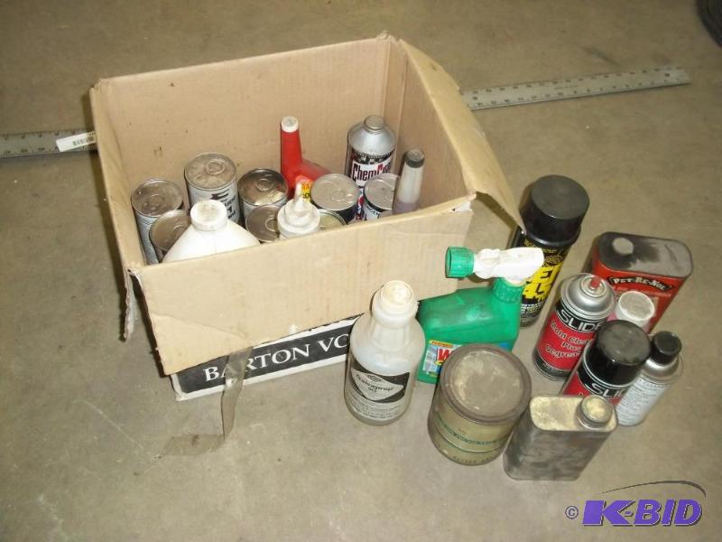 Garage cleaners, lubricants, 2 stroke oil...