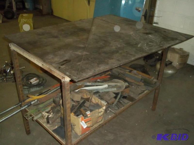 Welding bench with 38&quot top, contents no...