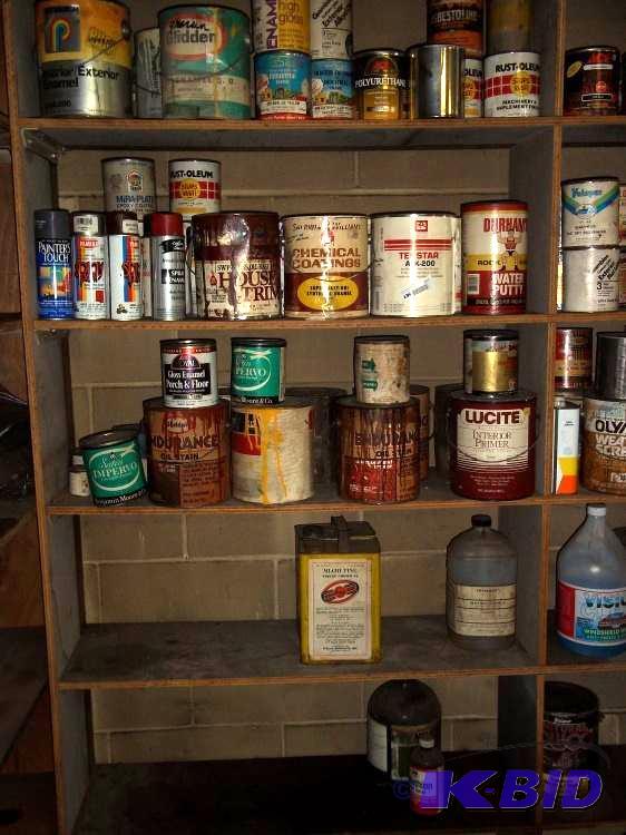 Misc paints and stains and toliet chemicals...