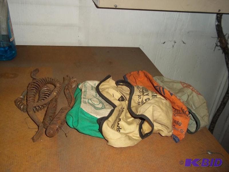 Antique stove handles and welding hats...