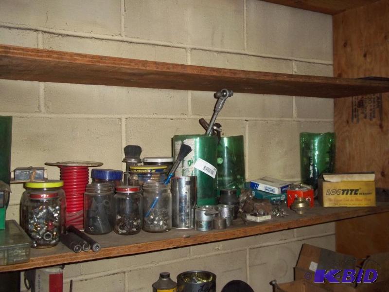 Shelf of Misc parts   Spark Plug Wire  Pins  ...