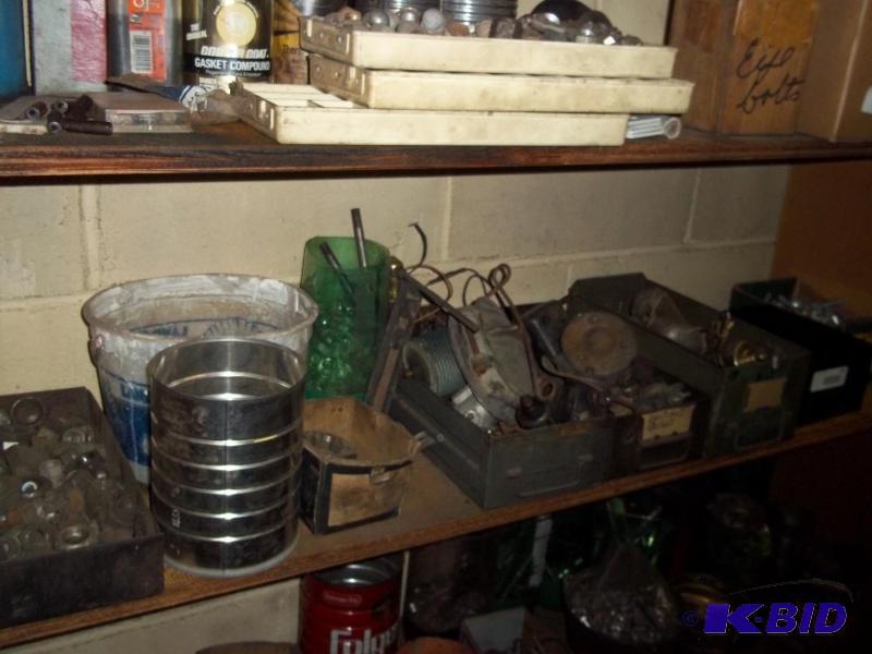 Shelf of Misc Parts   Nuts and Bolts  Solenoi...