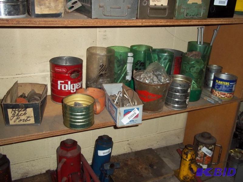 Shelf of Misc parts   Nuts and Bolts  Washers...