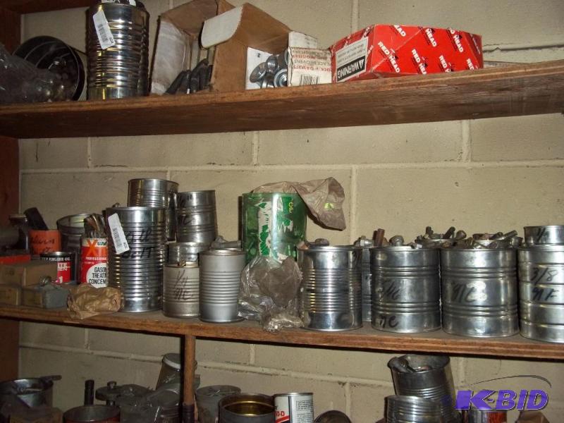 Shelf of Misc Parts   Bolts  Rivets  Cotter P...