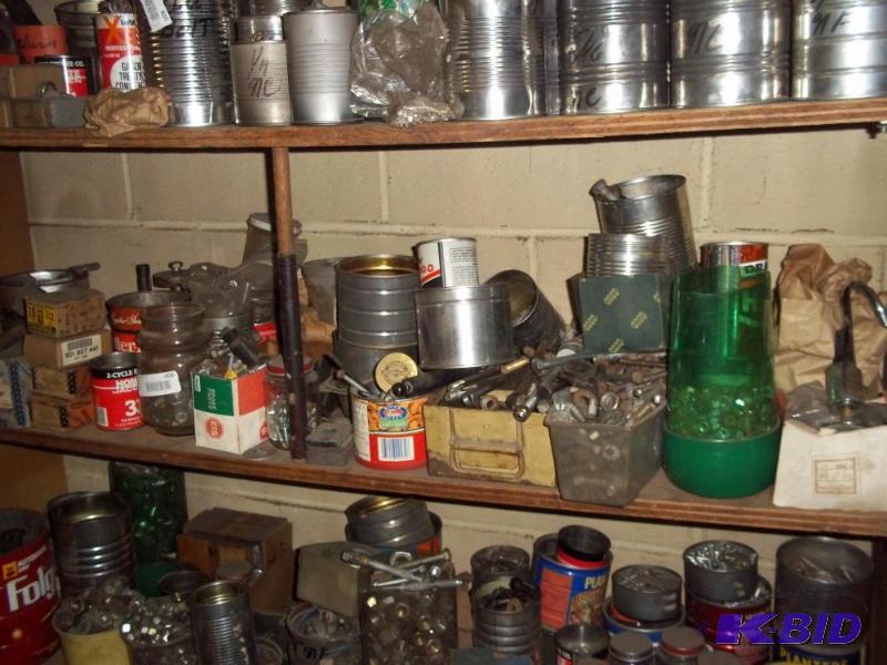 Shelf of Misc parts   Bolts and Nuts  Screws ...