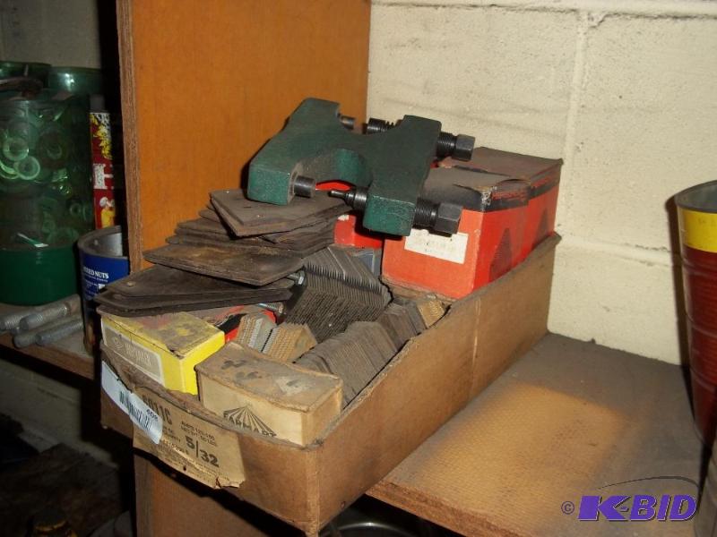 Box of Misc Parts   Sickle blades  Rivets  Ri...