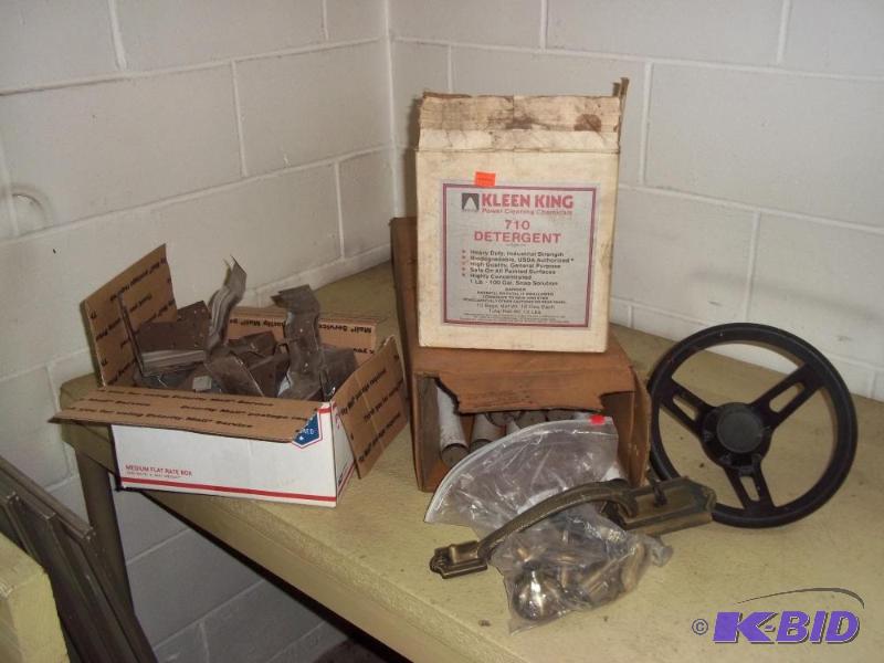 Box of gutter brackets   Steering wheel  Dete...