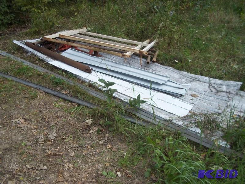 Misc steel and 5 sheets of tin...