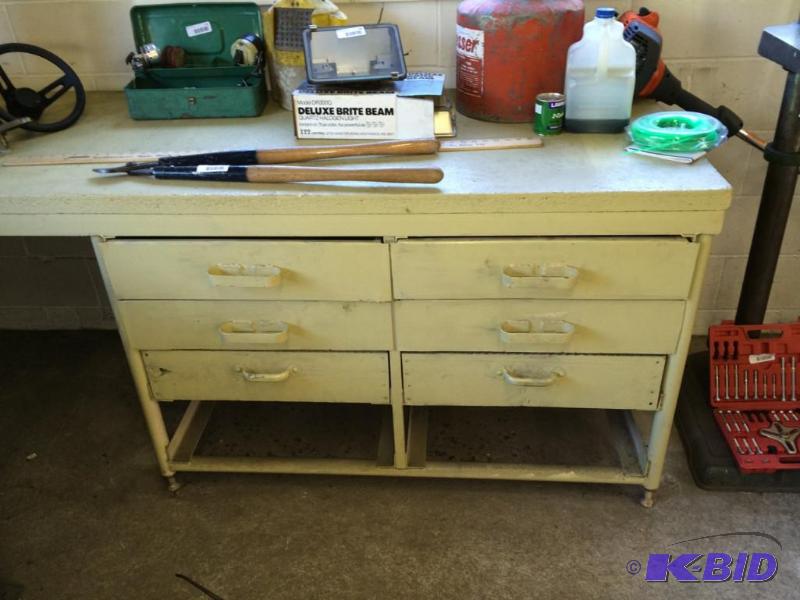 6 Drawer steel shop bench 102&quot x 30&quot...