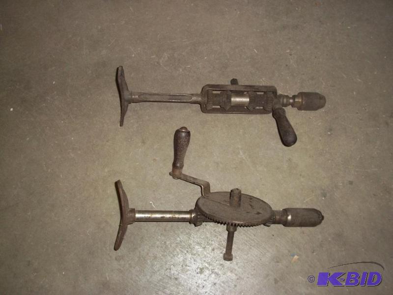 2 antique hand drills...