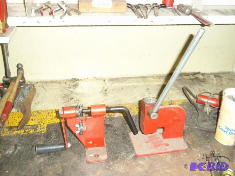Chain saw blade link breaker and link press...