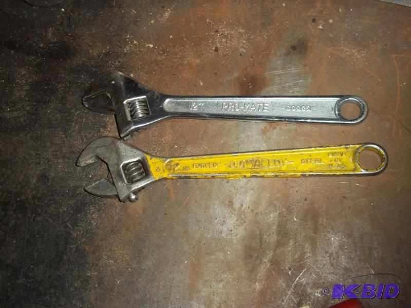2 - 12 inch Adjustable wrenches...