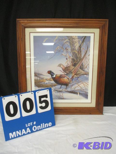 lot 5 image: Uninvited Guest - Ringneck Pheasants James Meager & Herb Brooks