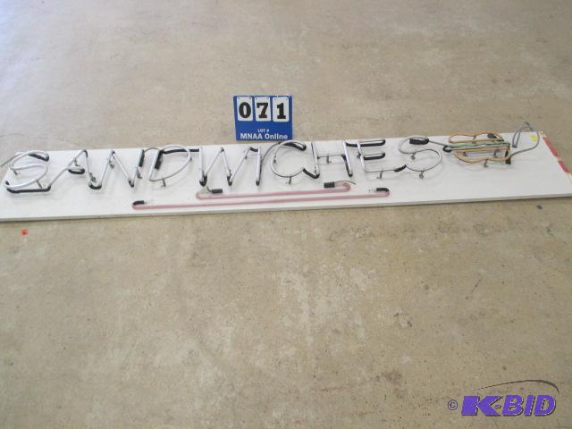 lot 71 image: Neon Sandwich Sign