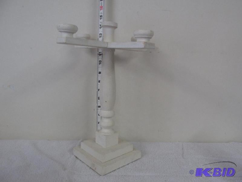 lot 47 image: Hand-Made Wooden Candle Holder
