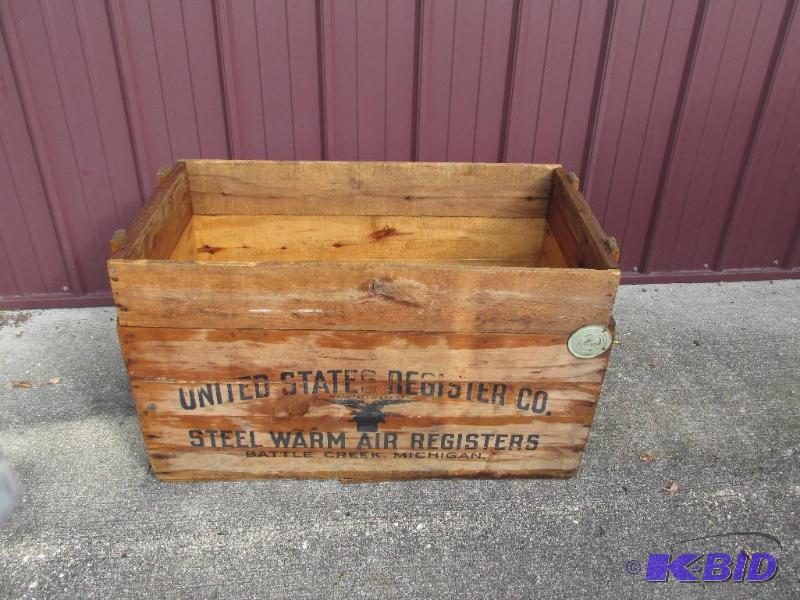 lot 1 image: (Manufactured by) United States Register Company, Big Wooden Box