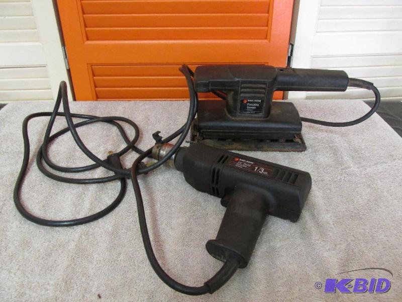 lot 120 image: Black and Decker Sander and Drill