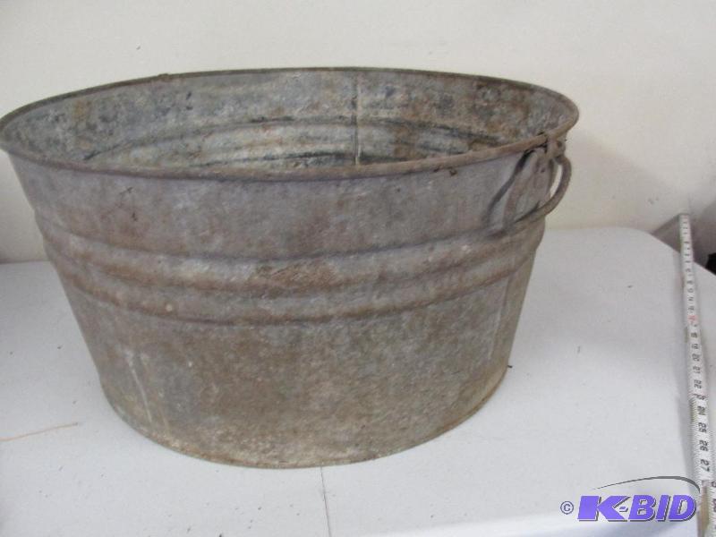 Vintage Galvanized Wash Tub Harimari 12 Vintage And New