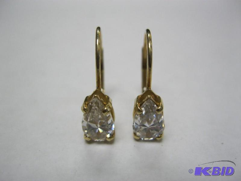 lot 28 image: 14k and CZ earrings....