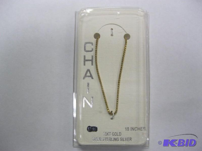 lot 29 image: 18 inch 14kt&nbspover sterling silver chain....
