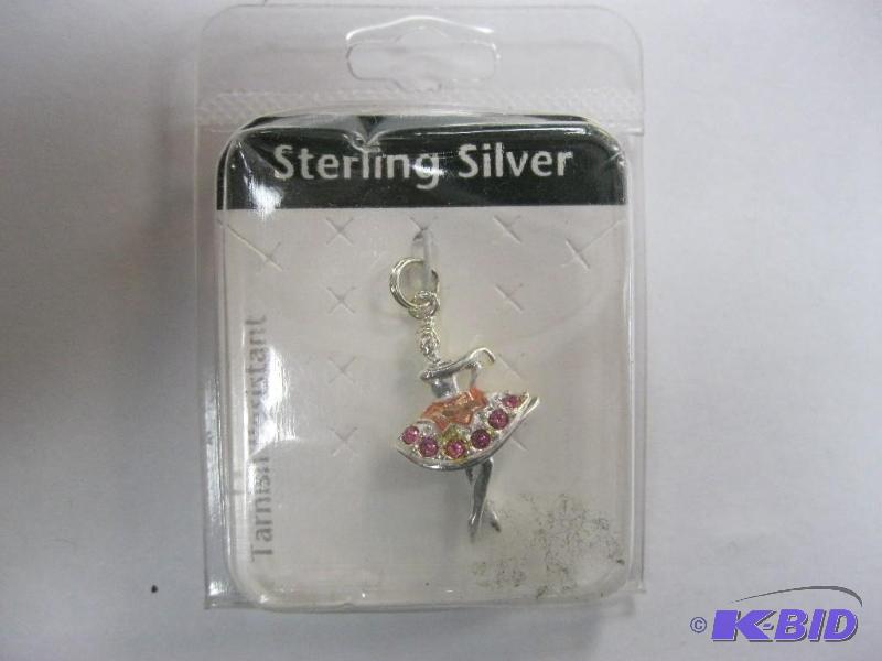 lot 33 image: Sterling silver ballerina charm....