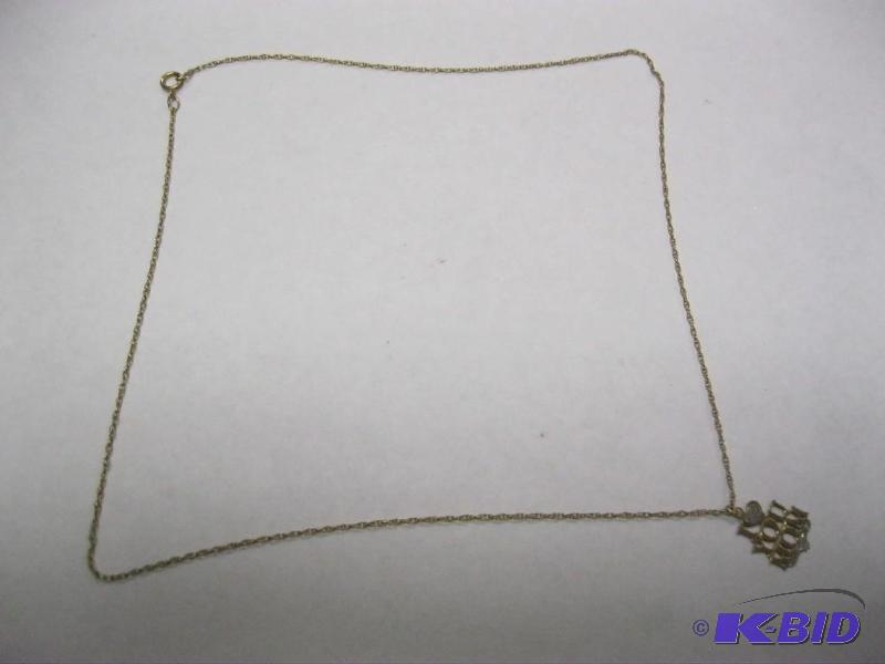lot 47 image: 14kt&nbspgold filled necklace and I Love You...