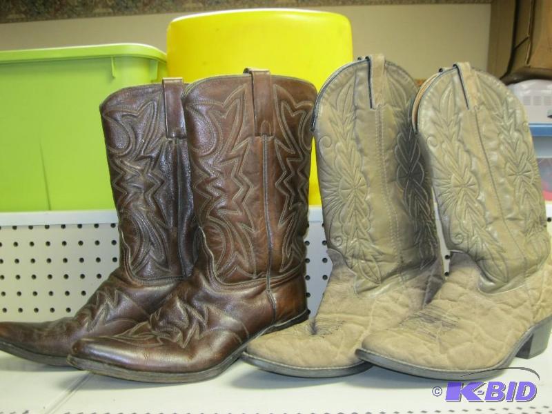 lot 68 image: Two Pair Of Cowboy Boots, Size 9.5 & 10.5...