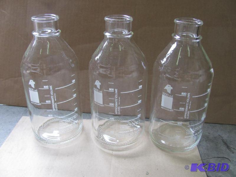 lot 48 image: Three (3) NEW US Military-Issued 1-Liter Glas...