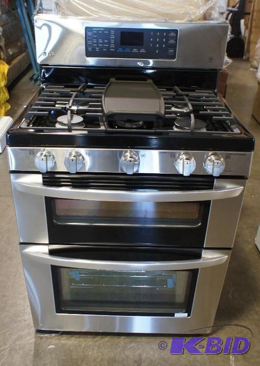 lot 5 image: New LG Gas Stove, Model # (LDG3036ST) 30"...
