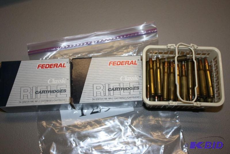 lot 129 image: Box lot of (3) Miscellaneous 30-06 ammo app....