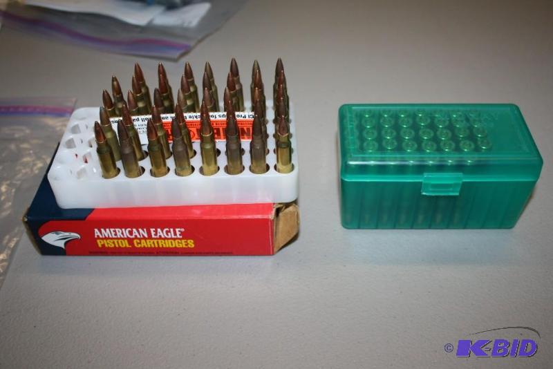 lot 132 image: Box lot of (3) Miscellaneous .223 ammo app. ...