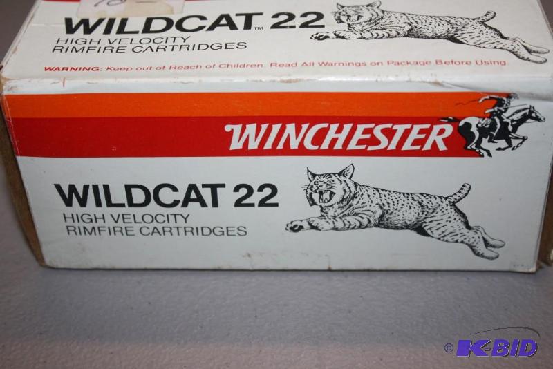 lot 135 image: Box lot of (1) Winchester Wildcat .22 ammo a...