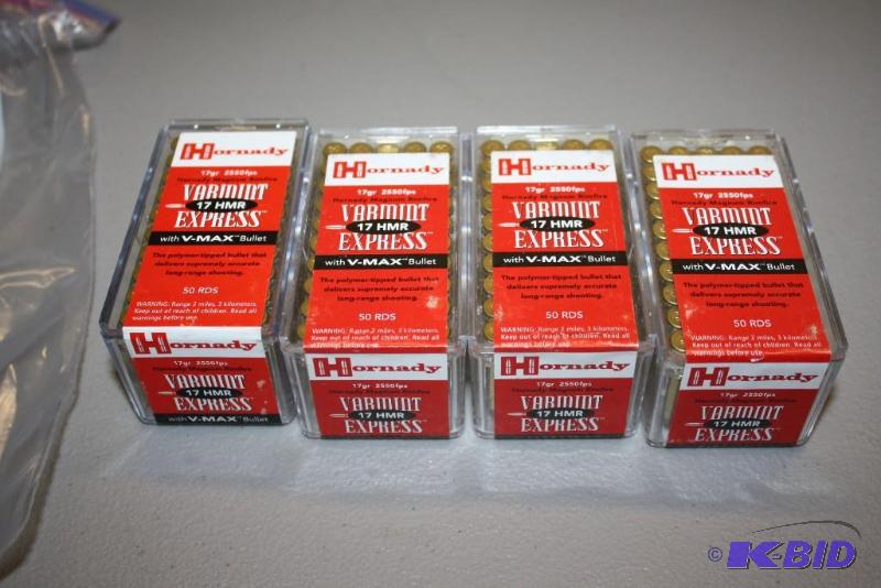 lot 139 image: Box lot of (4) Hornady 17 HMR Varmint Express...