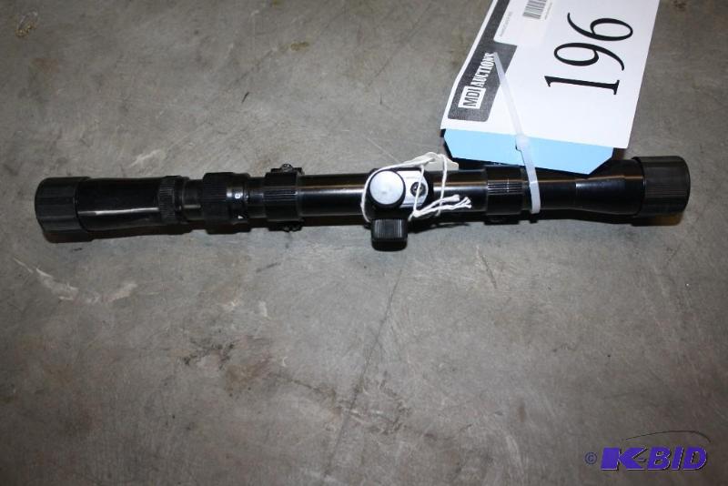 lot 196 image: Lot of (1) Tasco 4 x 32 scope. Black finish....