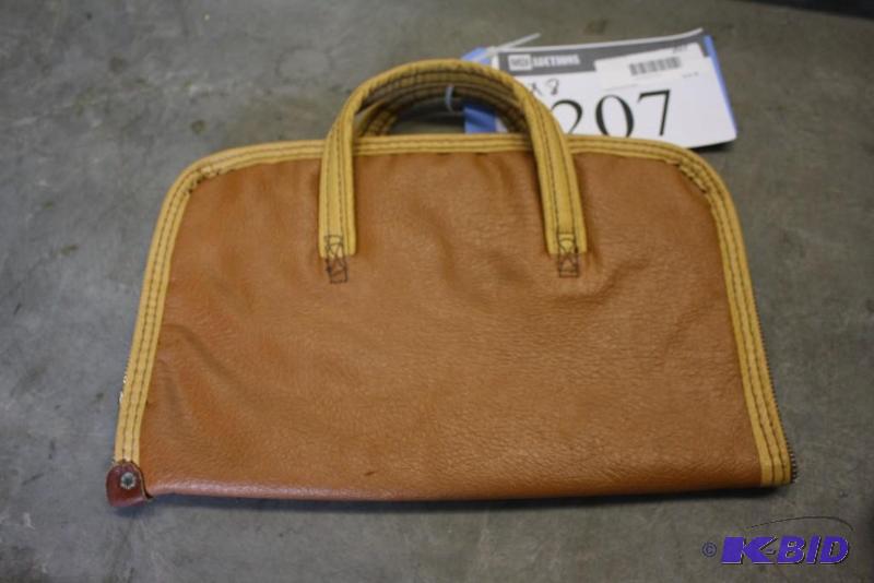 lot 207 image: Lot of (1) soft side gun case. Brown exterior...