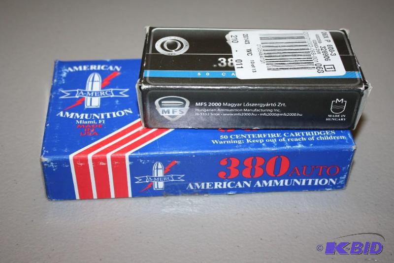 lot 223 image: Lot of (2) items MEFS .380 Auto, app. 50 Am...