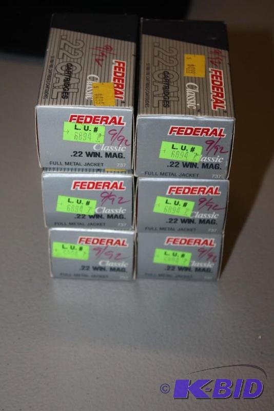 lot 234 image: Federal .22 metal jacket ammo app. 300 ct....