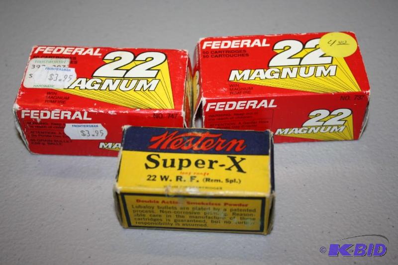 lot 240 image: Lot of (2) items Federal Magnum .22 Winchest...