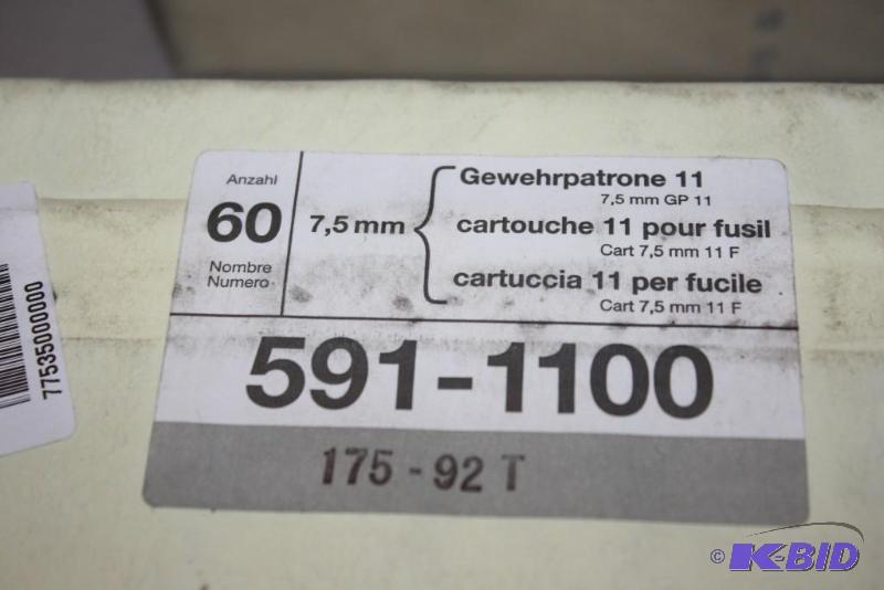 lot 241 image: Gewehroedribe 11 7.5 mm ammo German app. 12...
