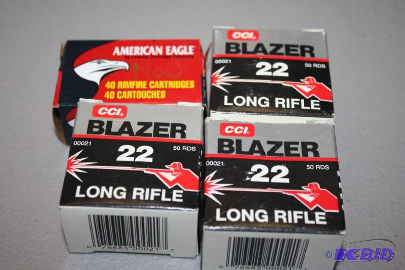 lot 252 image: Lot of (2) CCI Blazer 22 LR, app. 120 ct. Am...